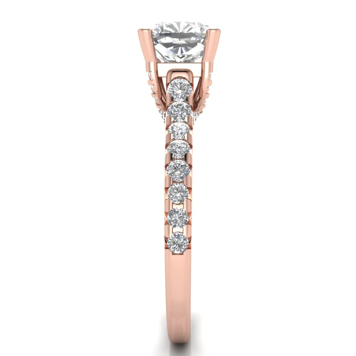 Classic Pavé Accent Solitaire Ring