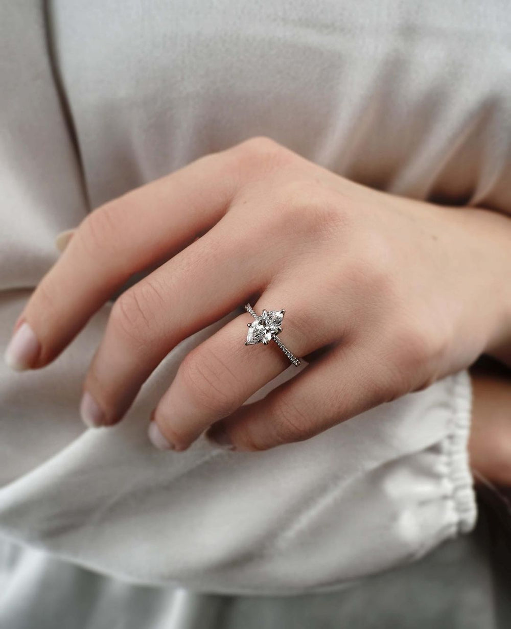 Marquise Cut Labgrown Engagement Ring, Wedding Ring