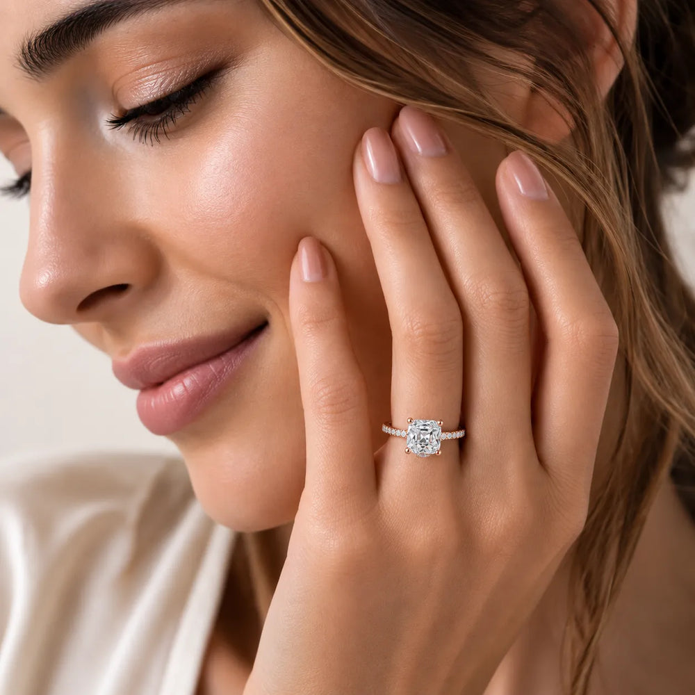 Delicate Pavé Accent Engagement Ring