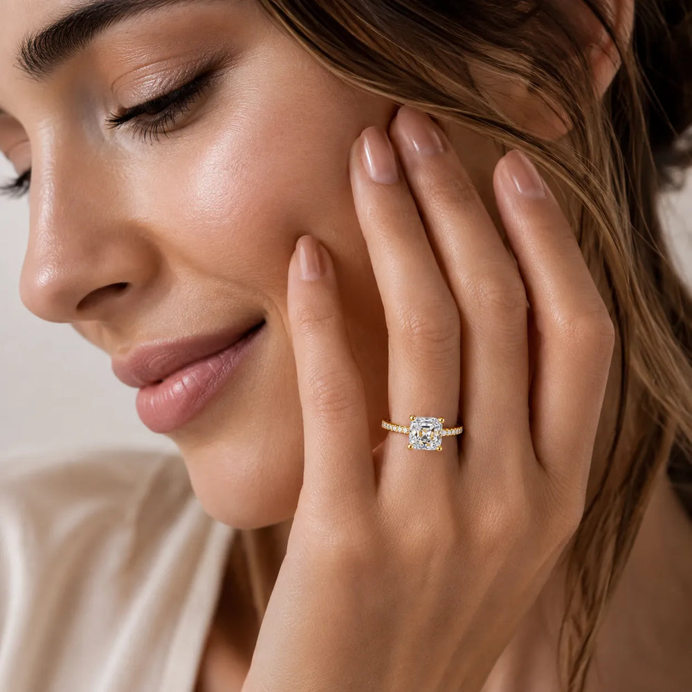 Delicate Pavé Accent Engagement Ring