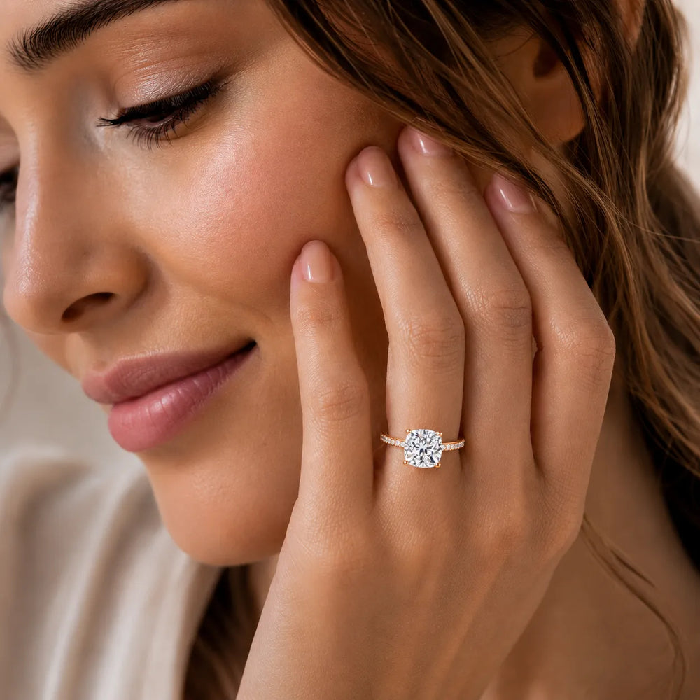 Delicate Pavé Accent Engagement Ring