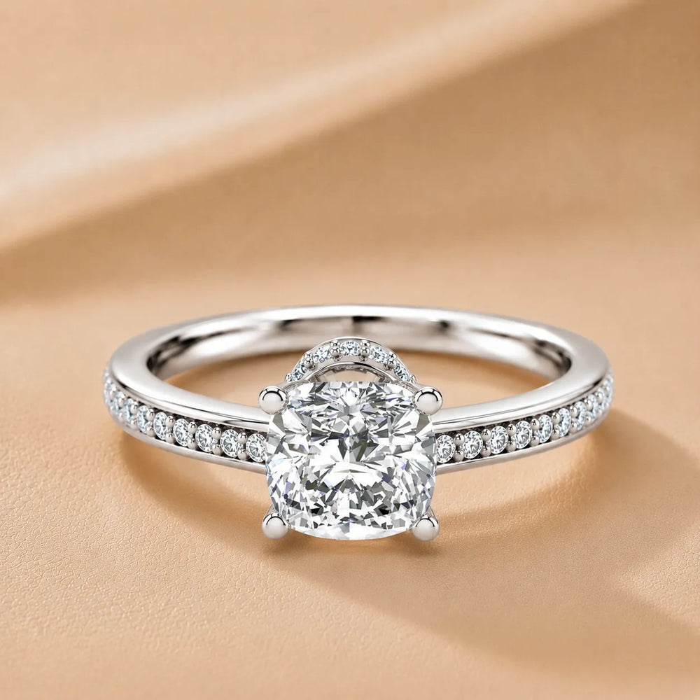 Delicate Pavé Accent Engagement Ring