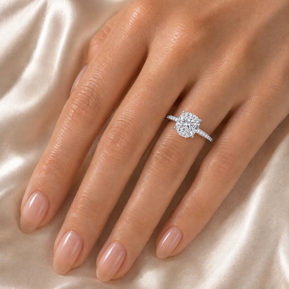 Delicate Pavé Accent Engagement Ring