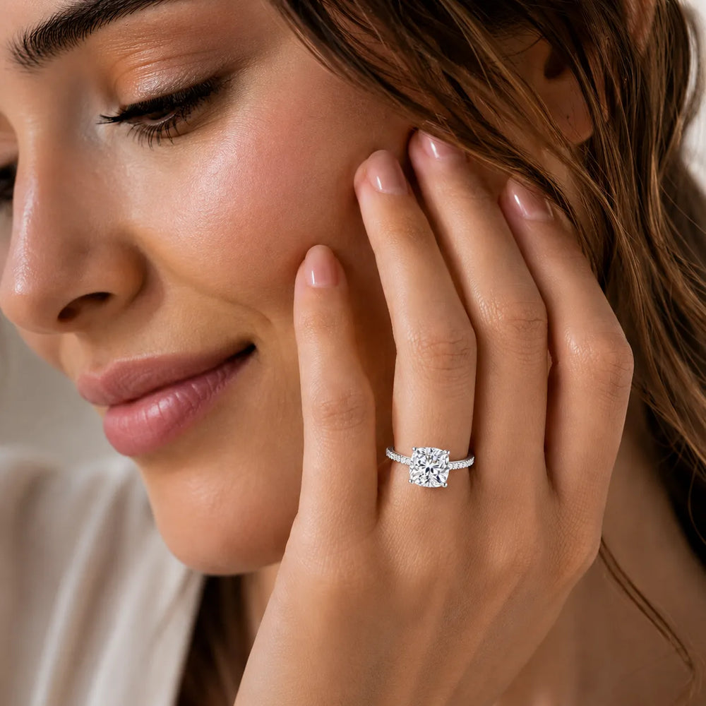 Delicate Pavé Accent Engagement Ring