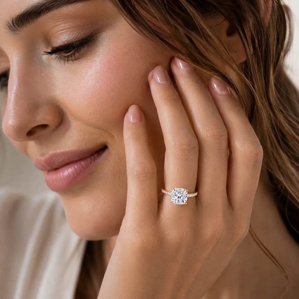 Delicate Pavé Accent Engagement Ring