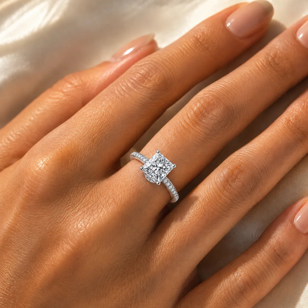 Delicate Pavé Accent Engagement Ring