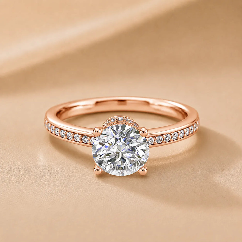 Delicate Pavé Accent Engagement Ring