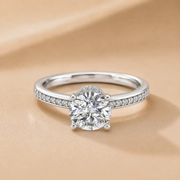 Delicate Pavé Accent Engagement Ring