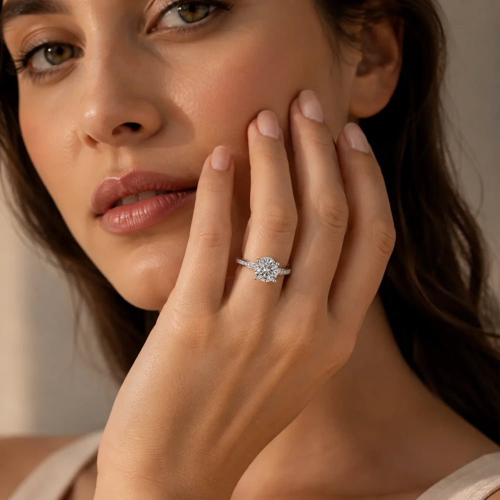 Delicate Pavé Accent Engagement Ring