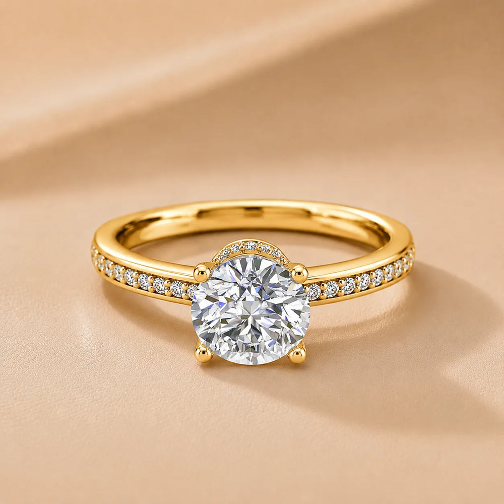 Delicate Pavé Accent Engagement Ring
