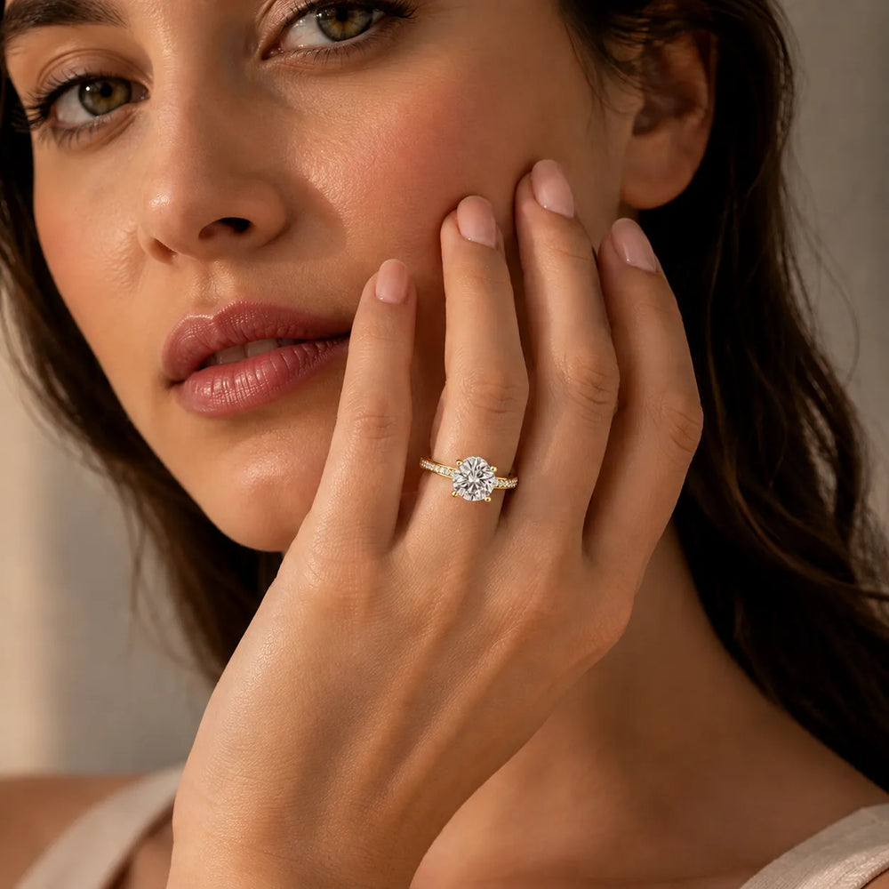Delicate Pavé Accent Engagement Ring