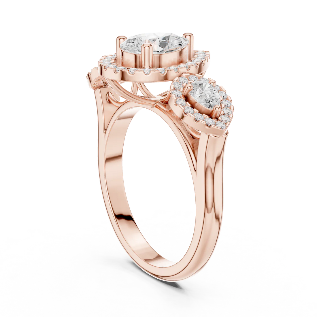 Celeste Cluster Diamond Engagement Ring – Round (925 Sterling Silver)