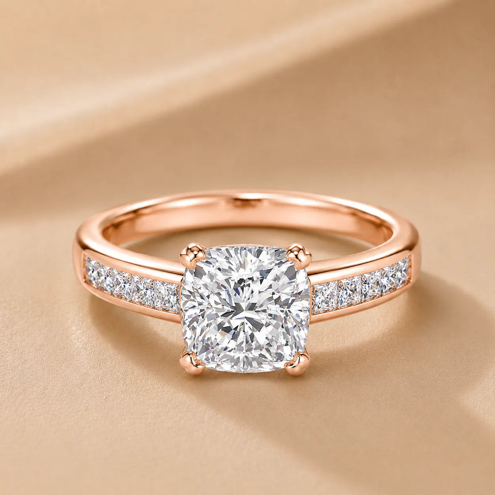 Elegant Channel-Set Accent Engagement Ring