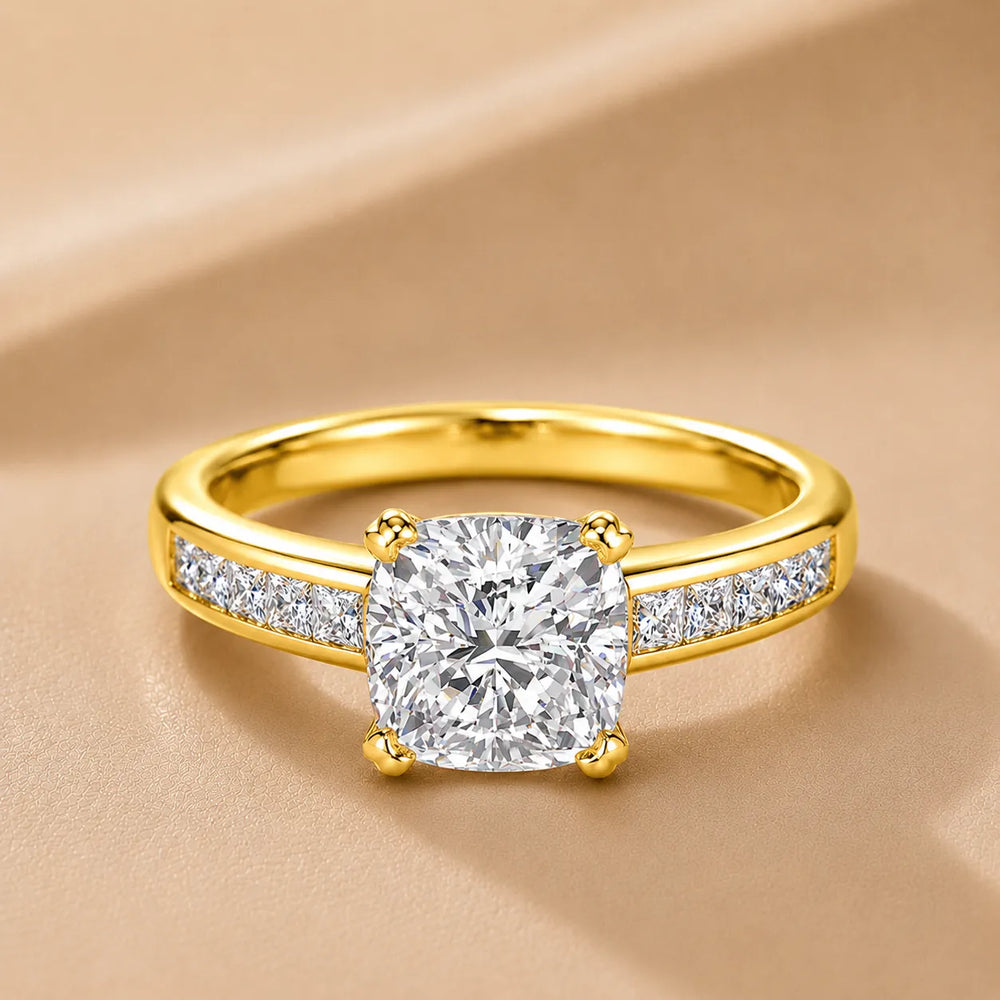 Elegant Channel-Set Accent Engagement Ring