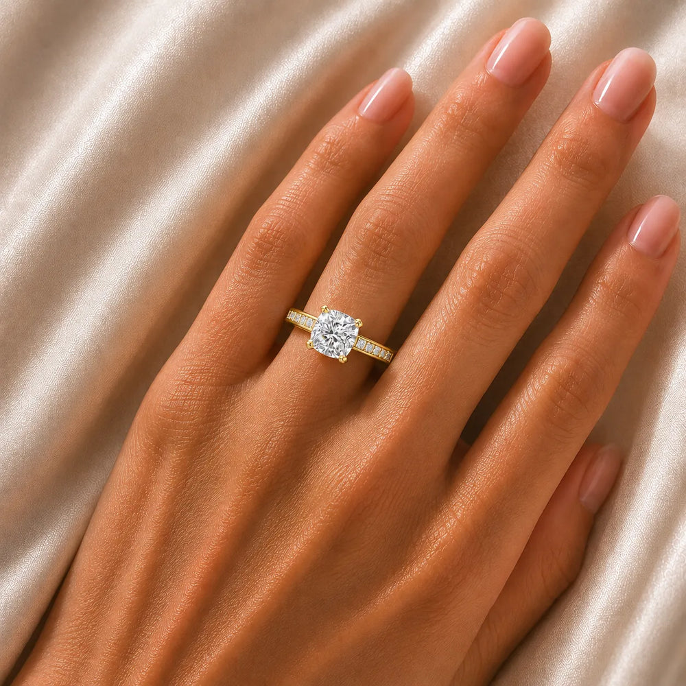 Elegant Channel-Set Accent Engagement Ring