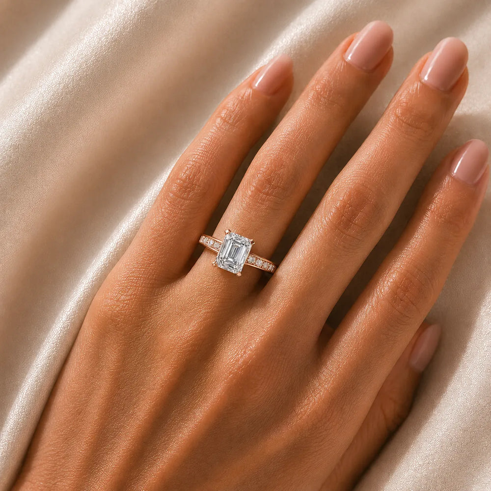 Elegant Channel-Set Accent Engagement Ring