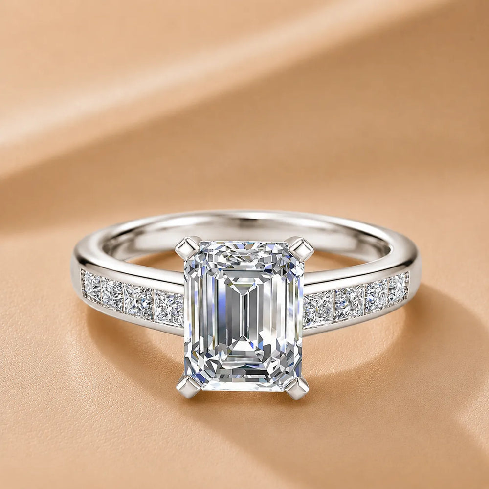 Elegant Channel-Set Accent Engagement Ring