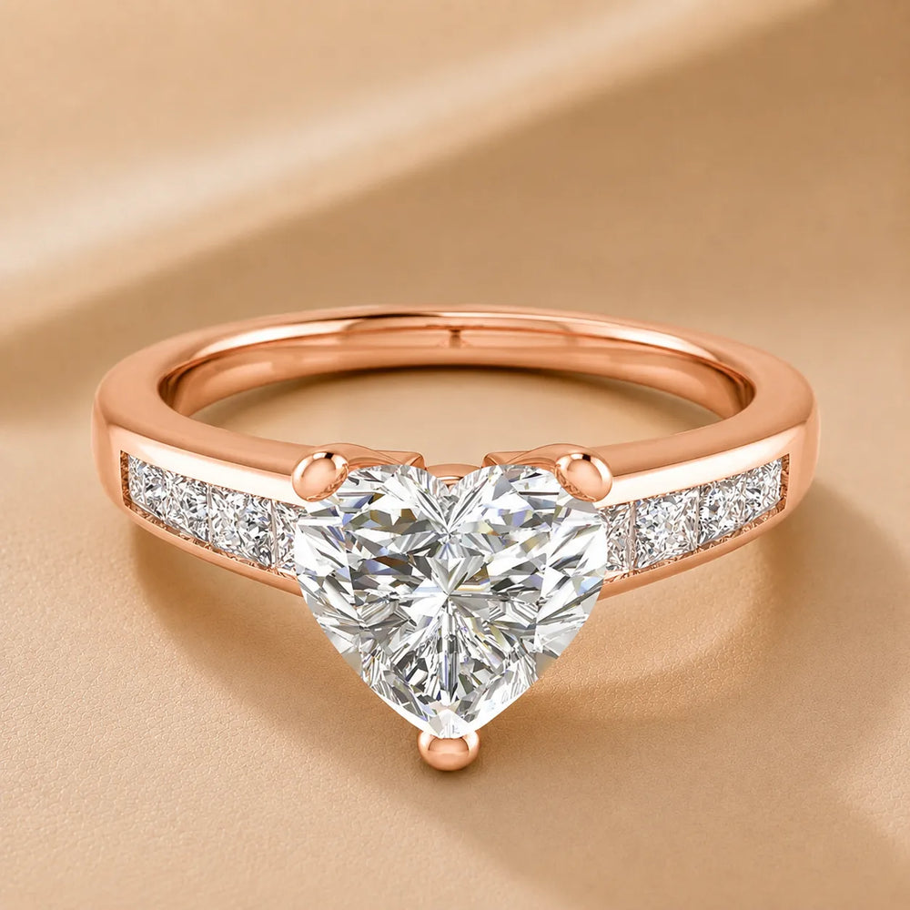 Elegant Channel-Set Accent Engagement Ring