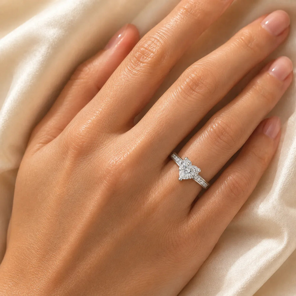Elegant Channel-Set Accent Engagement Ring