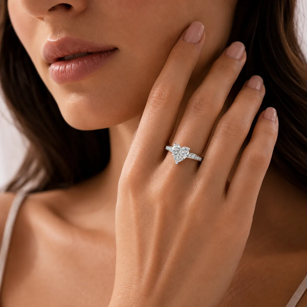 Elegant Channel-Set Accent Engagement Ring