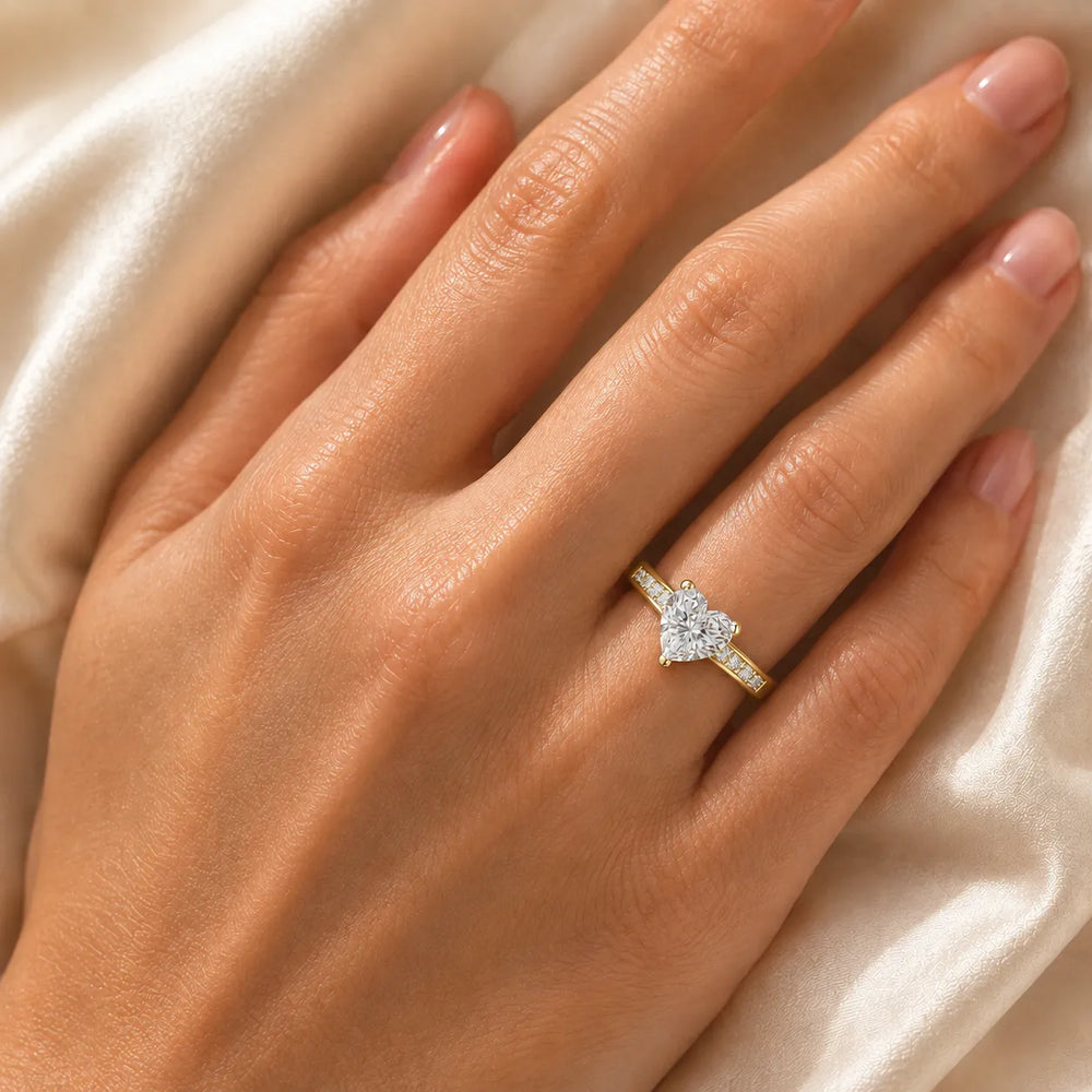 Elegant Channel-Set Accent Engagement Ring
