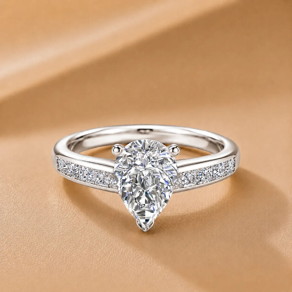 Elegant Channel-Set Accent Engagement Ring