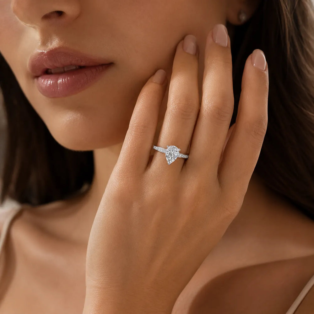 Elegant Channel-Set Accent Engagement Ring