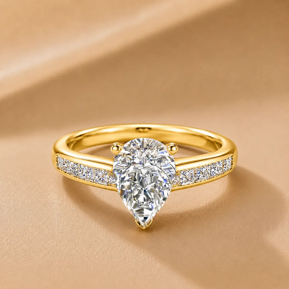 Elegant Channel-Set Accent Engagement Ring