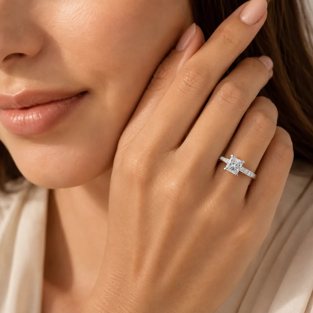 Elegant Channel-Set Accent Engagement Ring