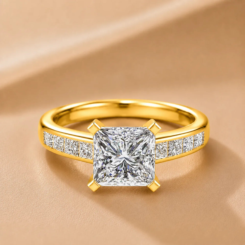Elegant Channel-Set Accent Engagement Ring