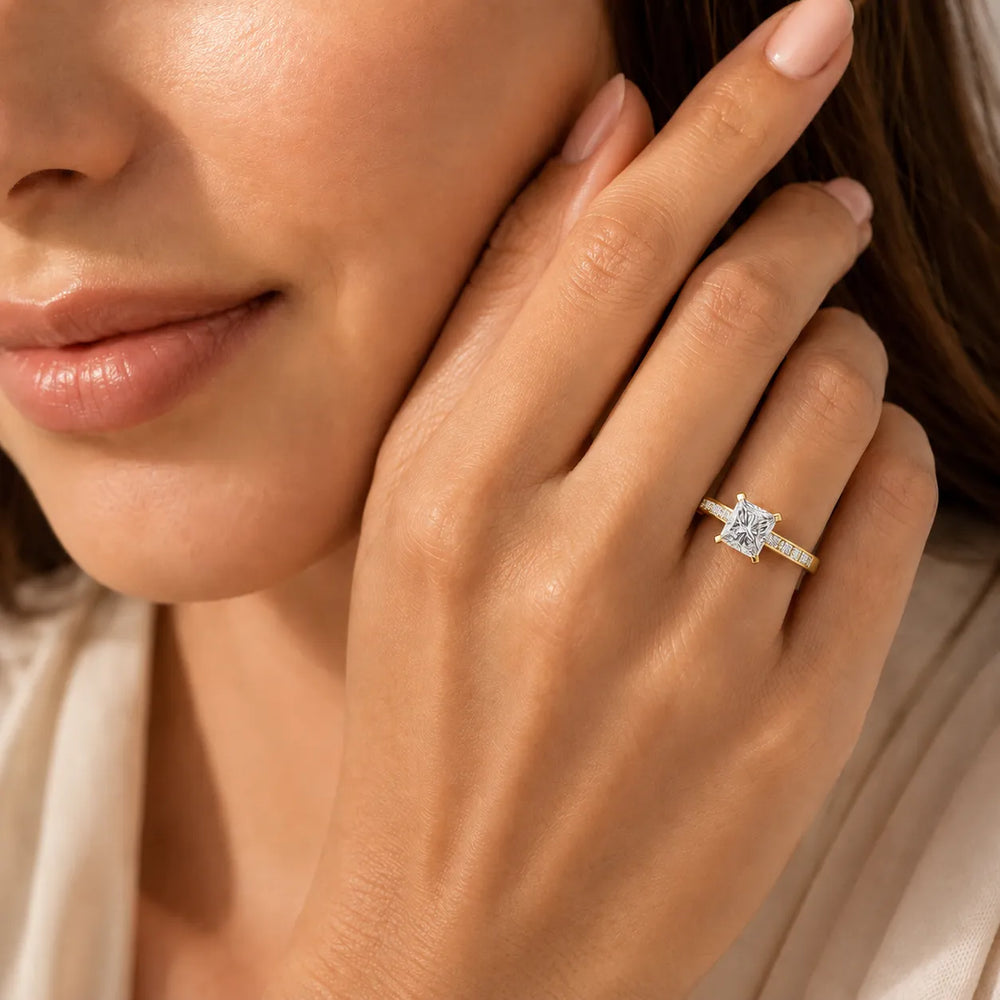 Elegant Channel-Set Accent Engagement Ring