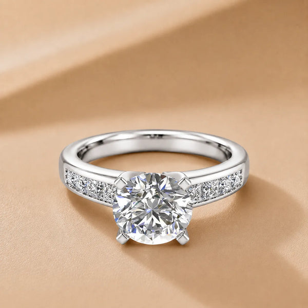 Elegant Channel-Set Accent Engagement Ring