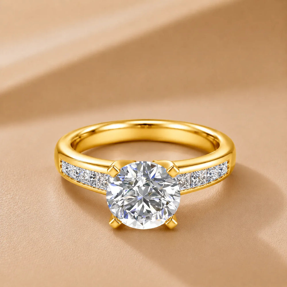 Elegant Channel-Set Accent Engagement Ring