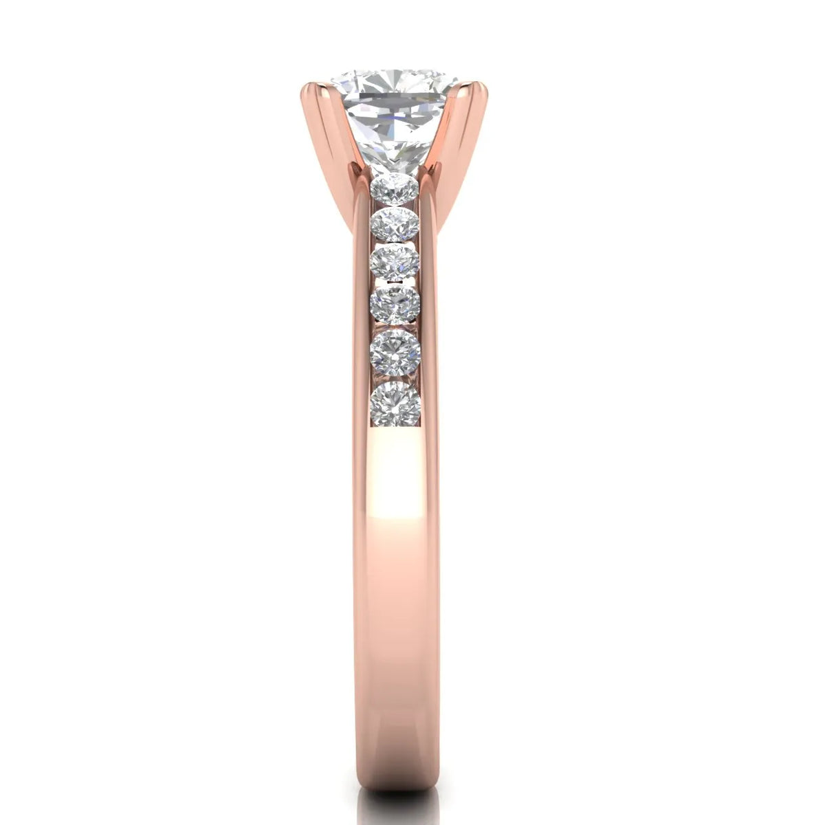 Classic Solitaire Ring with Channel-Set Accent Stones