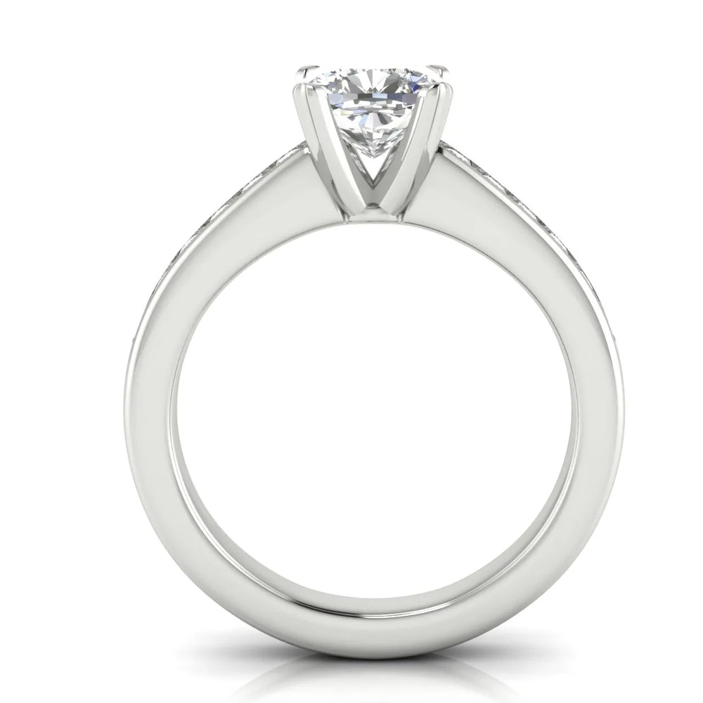 Classic Solitaire Ring with Channel-Set Accent Stones