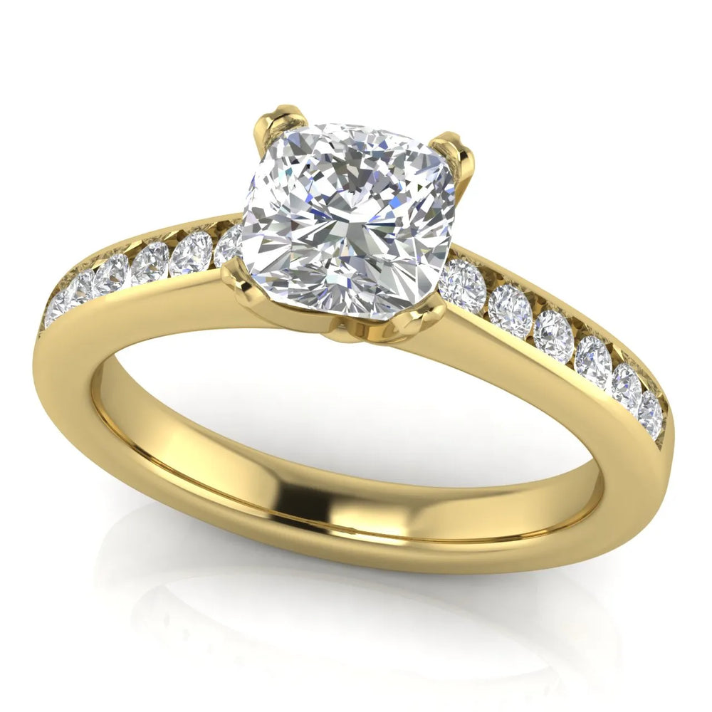 Classic Solitaire Ring with Channel-Set Accent Stones