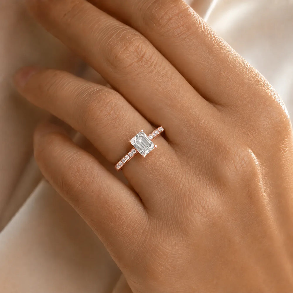 Classic Solitaire Ring with Channel-Set Accent Stones