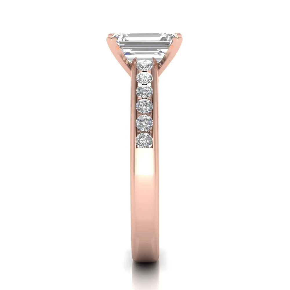 Classic Solitaire Ring with Channel-Set Accent Stones