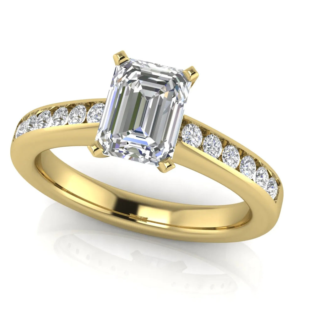 Classic Solitaire Ring with Channel-Set Accent Stones