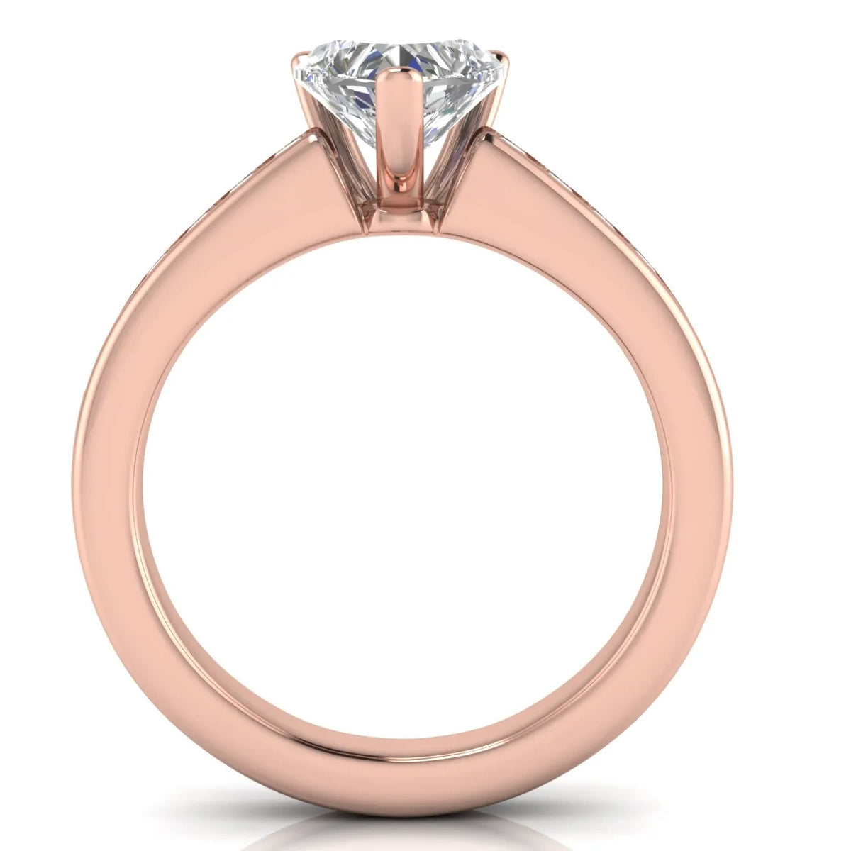 Classic Solitaire Ring with Channel-Set Accent Stones