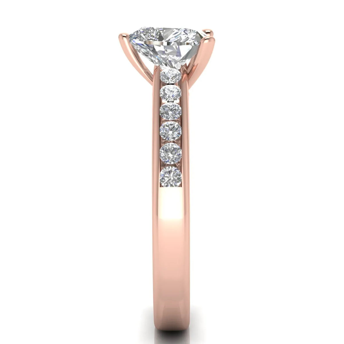 Classic Solitaire Ring with Channel-Set Accent Stones