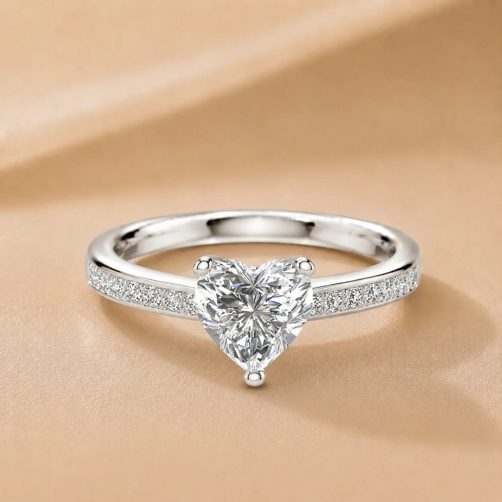 Classic Solitaire Ring with Channel-Set Accent Stones