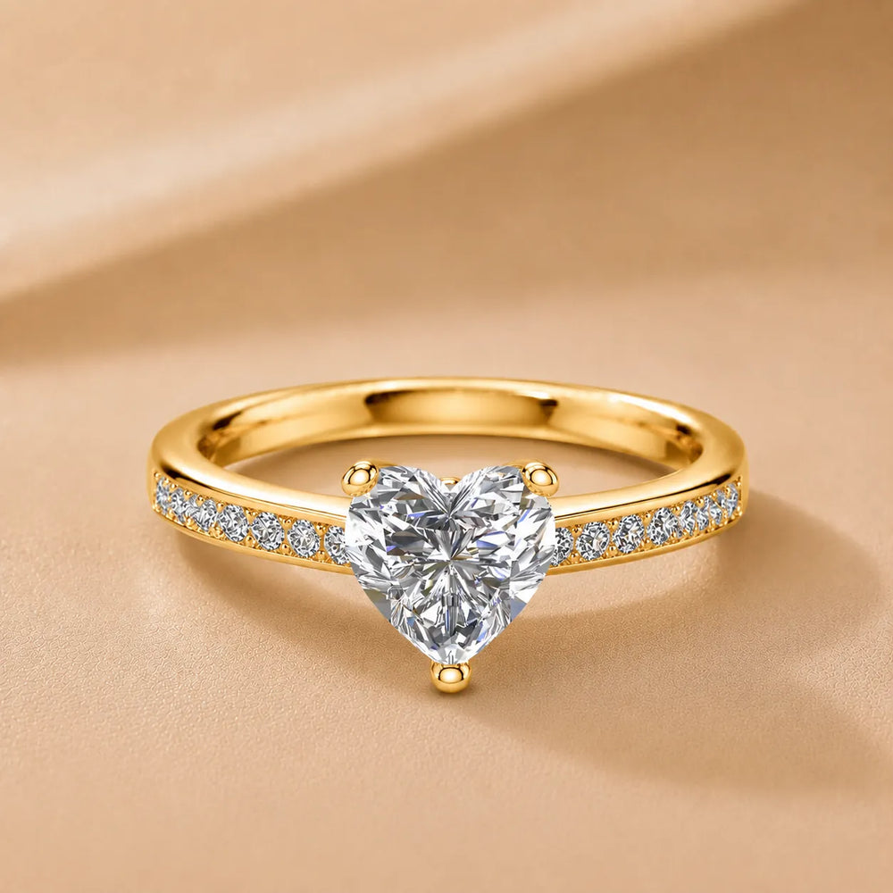 Classic Solitaire Ring with Channel-Set Accent Stones