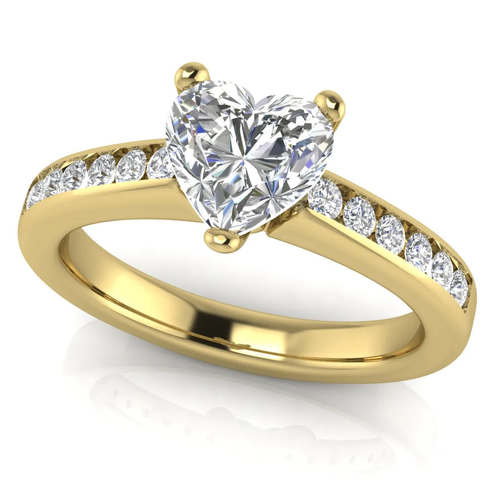 Classic Solitaire Ring with Channel-Set Accent Stones