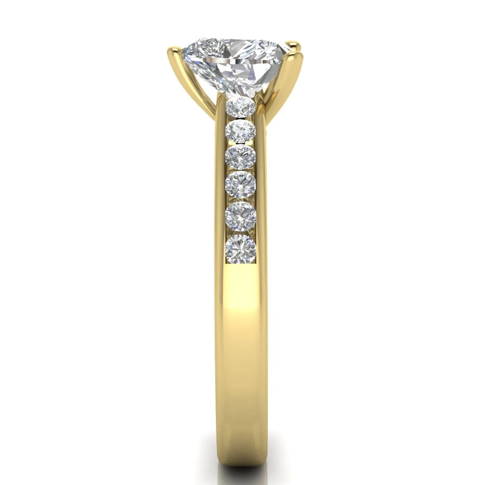 Classic Solitaire Ring with Channel-Set Accent Stones