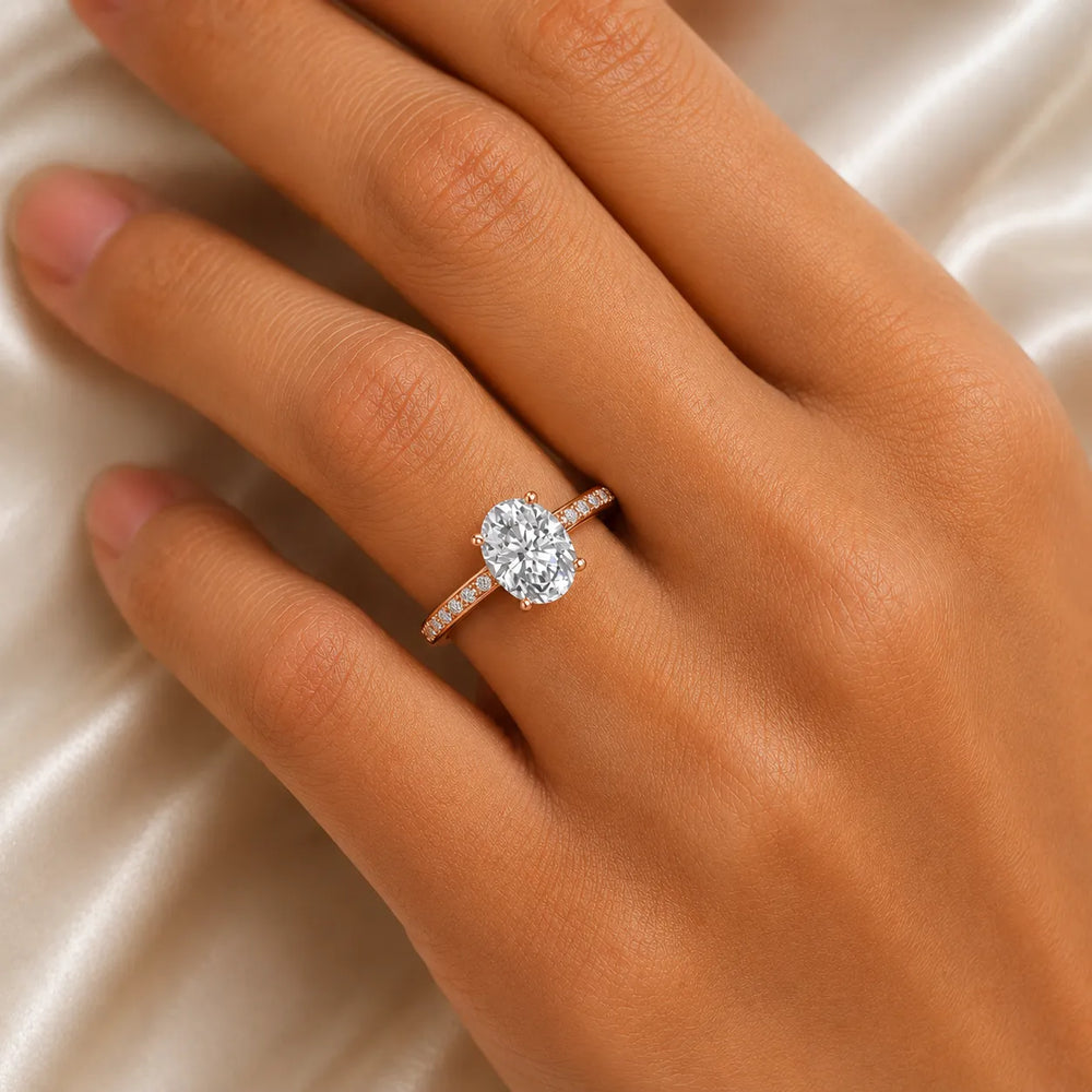 Classic Solitaire Ring with Channel-Set Accent Stones