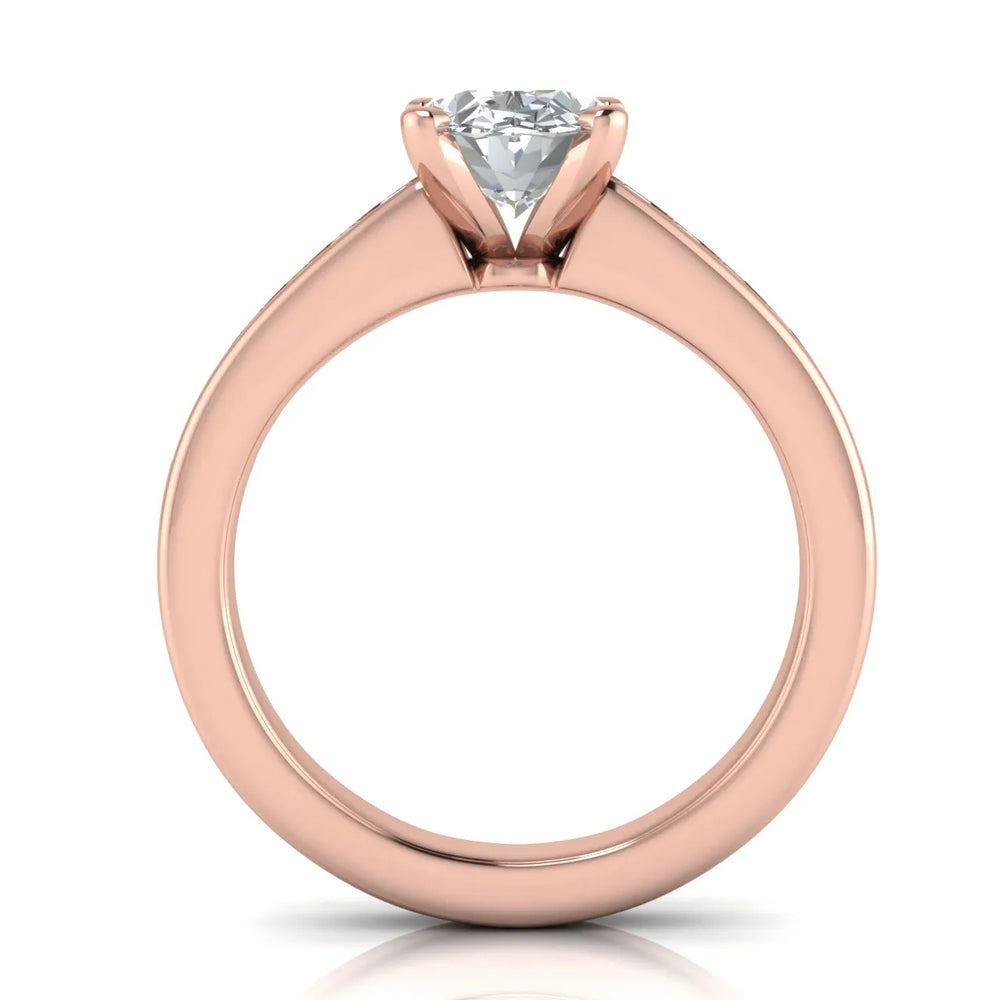 Classic Solitaire Ring with Channel-Set Accent Stones