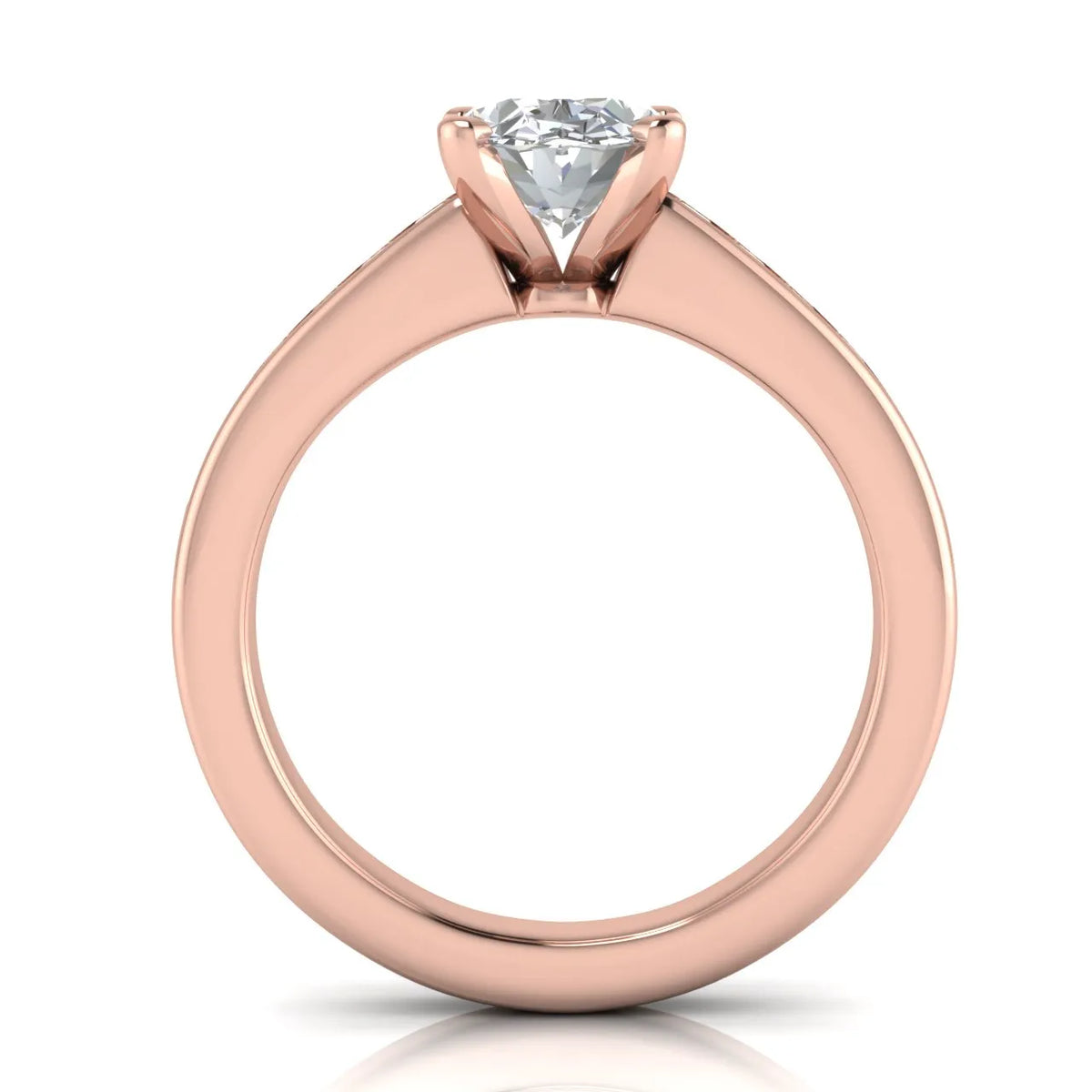 Classic Solitaire Ring with Channel-Set Accent Stones