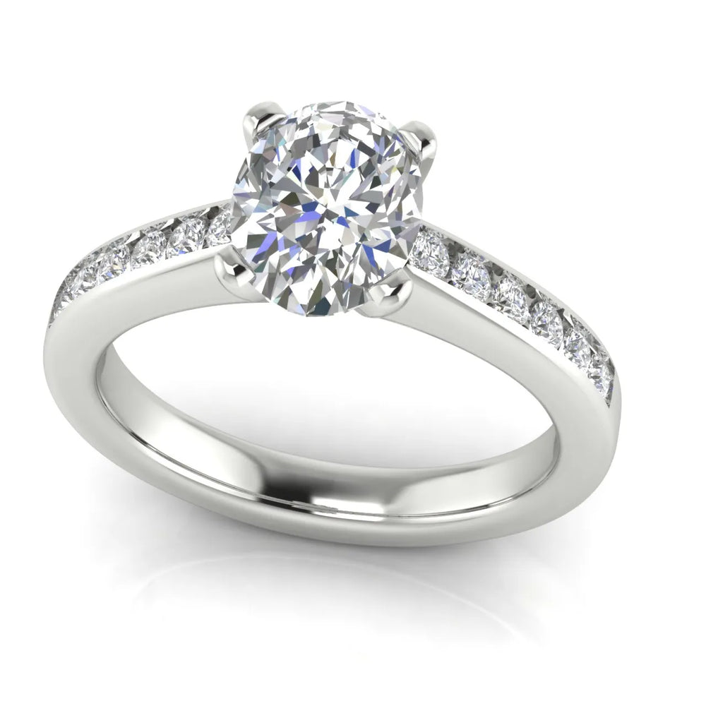 Classic Solitaire Ring with Channel-Set Accent Stones