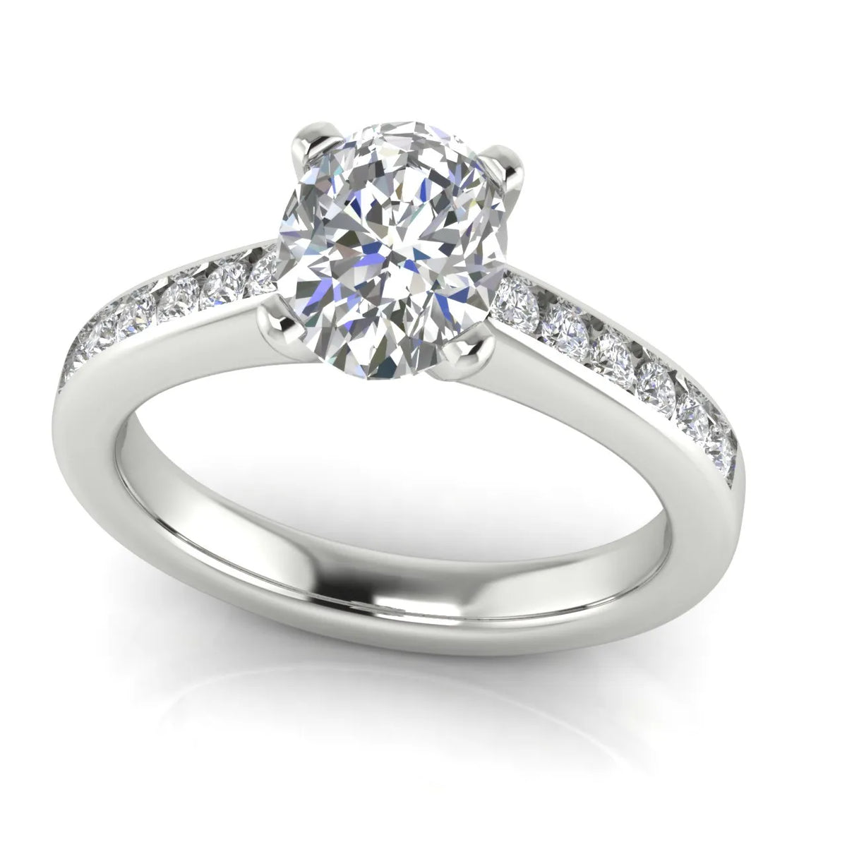 Classic Solitaire Ring with Channel-Set Accent Stones
